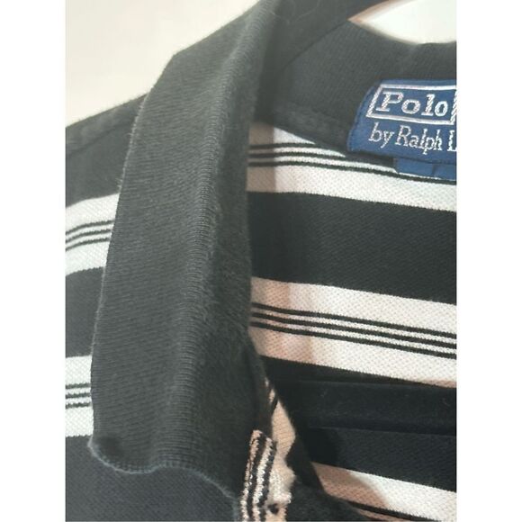 Polo Ralph Lauren black and white striped polo size XXL - Picture 5 of 8